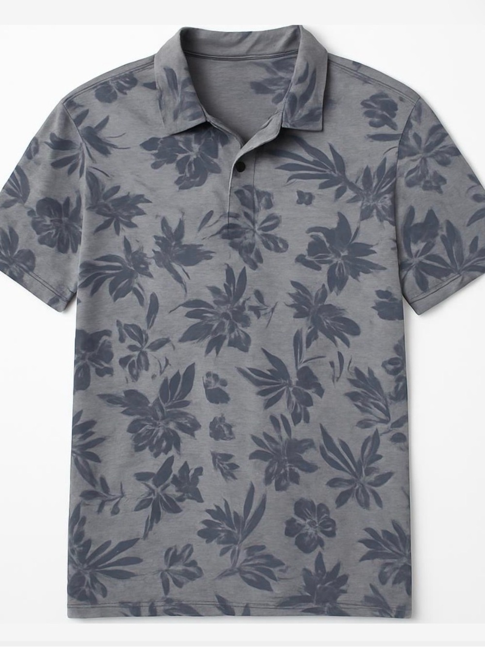 TravisMathew Gray Floral-Print Polo